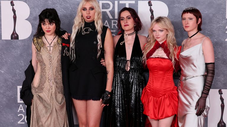 Abigail Morris, Emily Roberts, Georgia Davies, Lizzie Mayland and Aurora Nishevci of The Last Dinner Party. File pic: Reuters