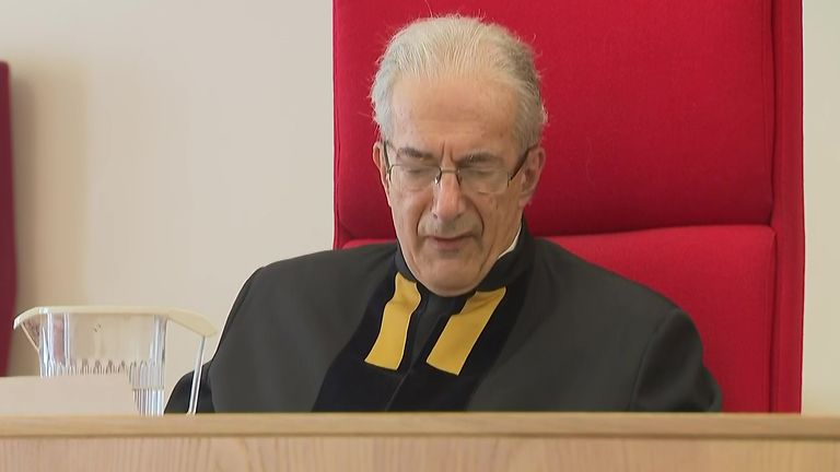 Lord Justice Bean delivering the ruling. Pic: PA