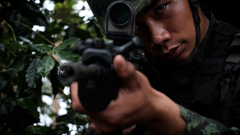 Army patrol in Thailand