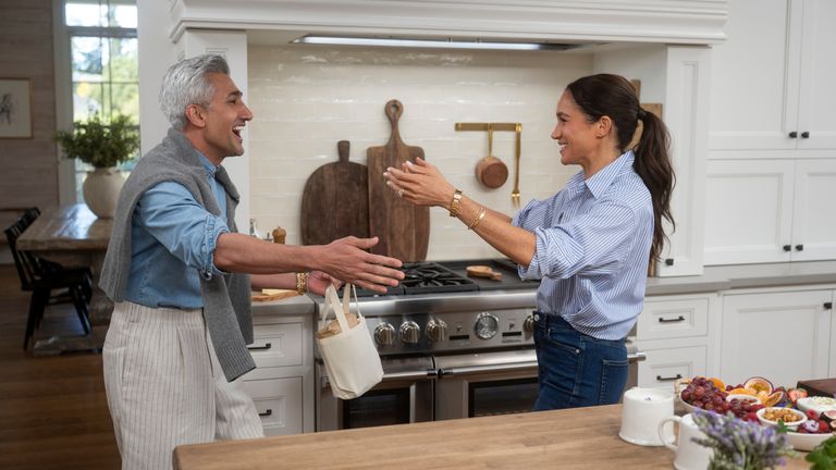 Meghan told Tan France she misses listening to Magic FM. Pic: Netflix/PA