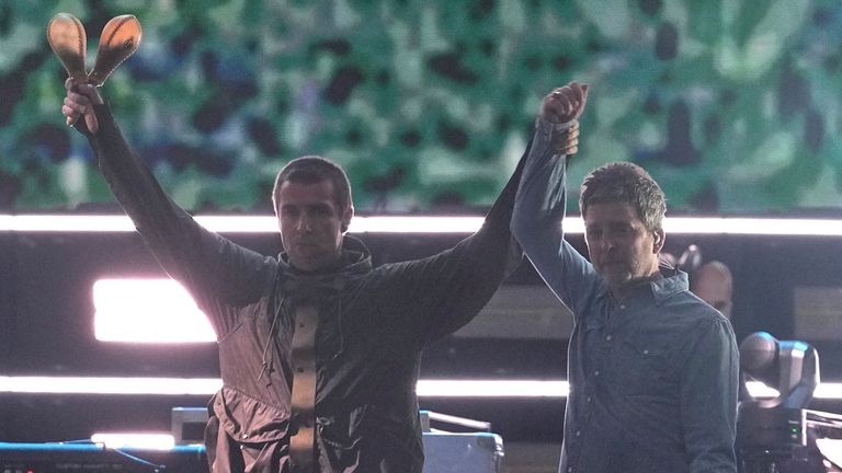 Oasis on stage. Pic: AP