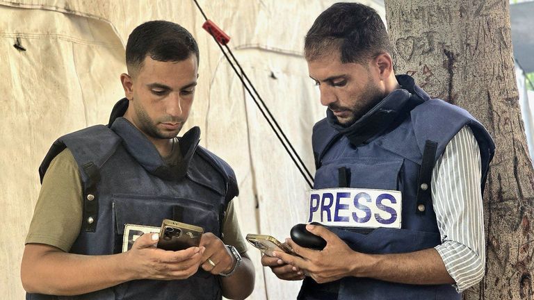 Gazan journalists Anas al Sharif and Mohammad Qreiqe
