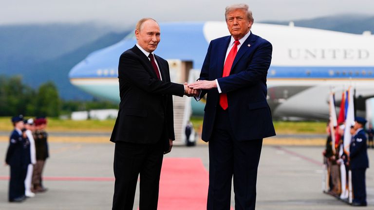 The Russian and US presidents met in Alaska on Friday. Pic: AP