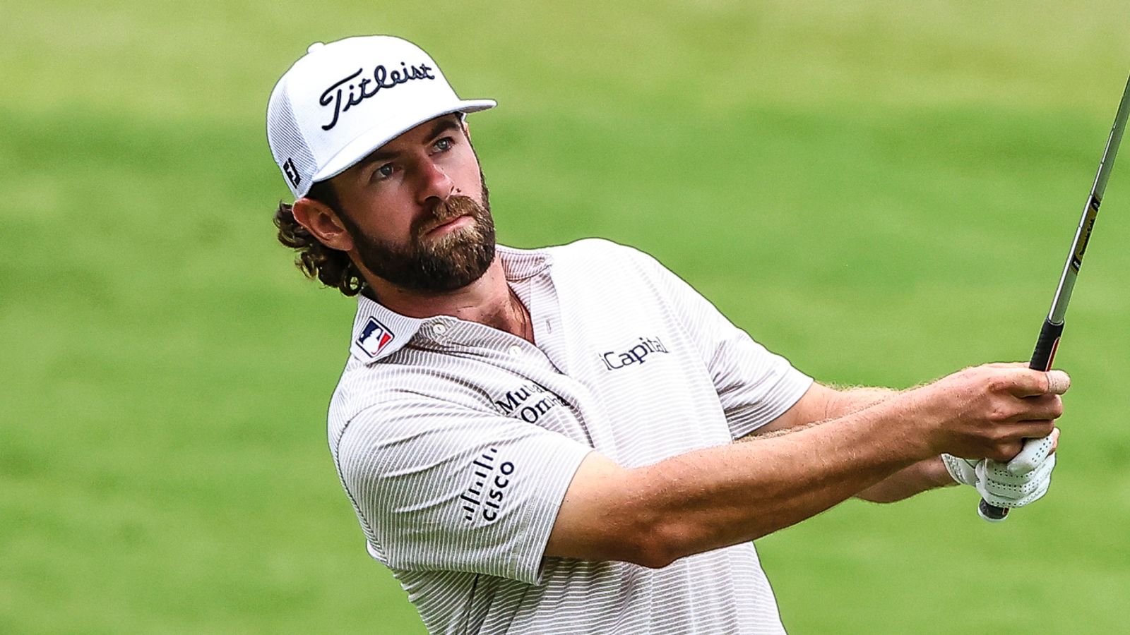 Cameron Young in action at the 2025 Wyndham Championship (David Beach/Cal Sport Media) (Cal Sport Media via AP Images)