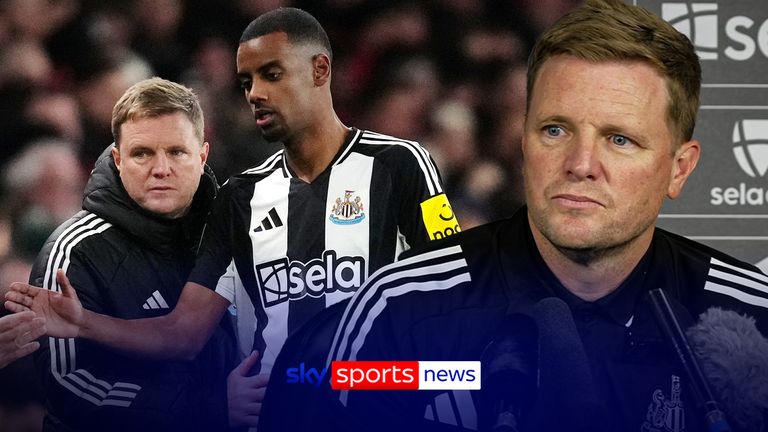 Newcastle boss Eddie Howe (left), who has admitted that he is not in �full control� over Alexander Isak�s future. Issue date: Tuesday July 29, 2025.