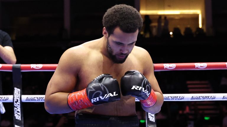 Moses Itauma celebrates his victory (Photo: Leigh Dawney/Queensberry)