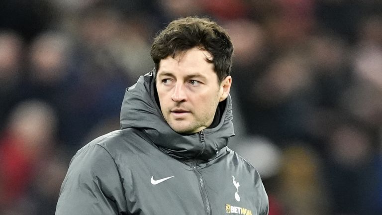 Tottenham Hotspur assistant manager Ryan Mason before the Carabao Cup Semi-Final, second leg match at Anfield, Liverpool. Picture date: Thursday February 6, 2025.