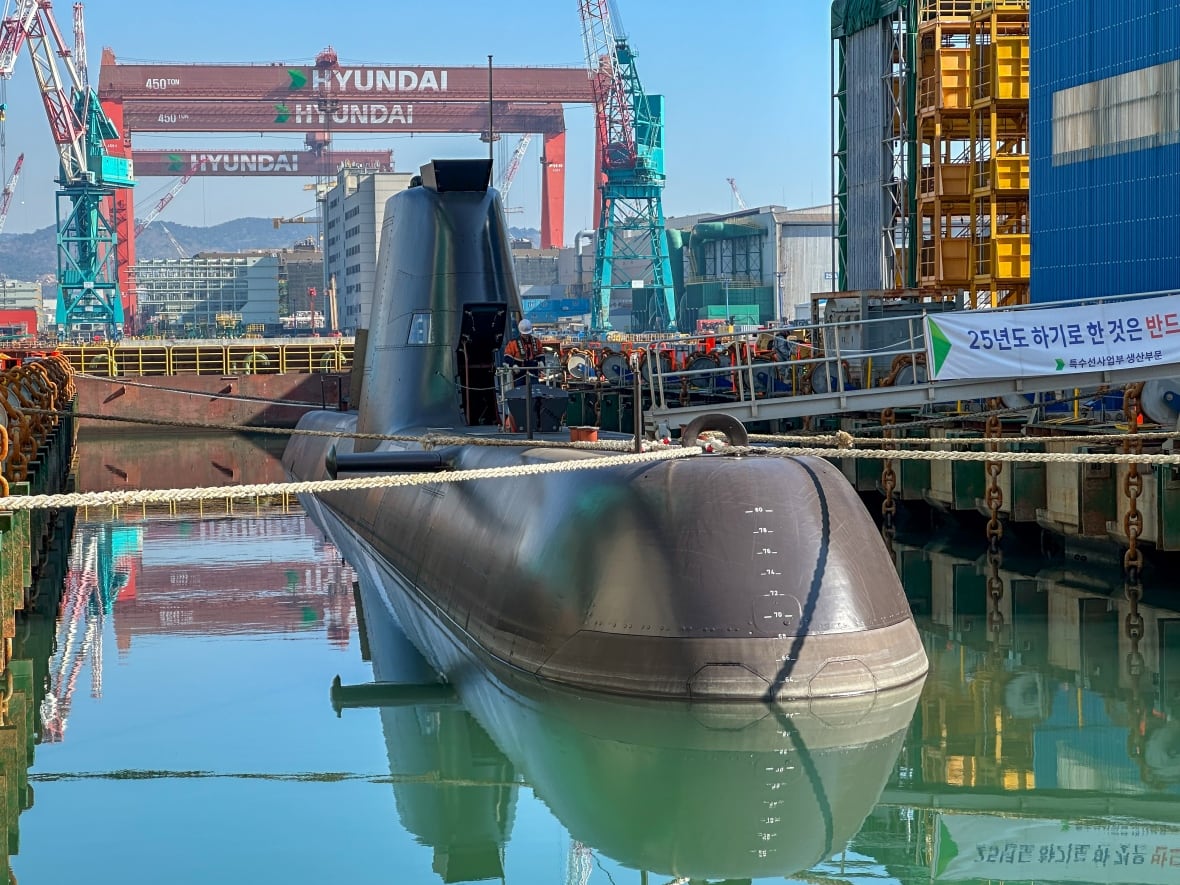 Two South Korean companies - Hanwha Ocean and Hyundai Heavy Industries - have pitched the Canadian government on a detailed plan to re-equip the navy' with the latest version of their submarines. Pictured here is a KSS-II, an older boat, built in 2017.