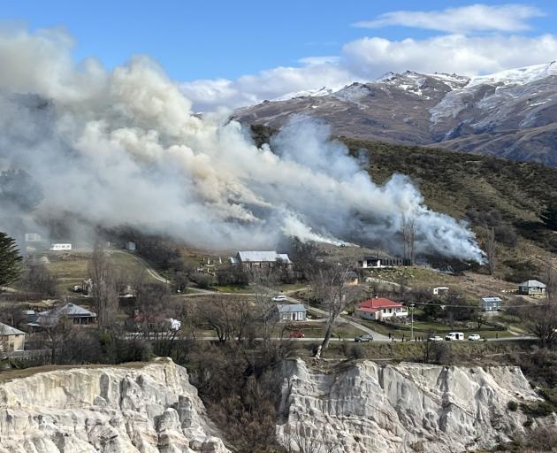Smoke rises over the small Central Otago town of St Bathans. Photo: Supplied/Susanne Falkensammer 