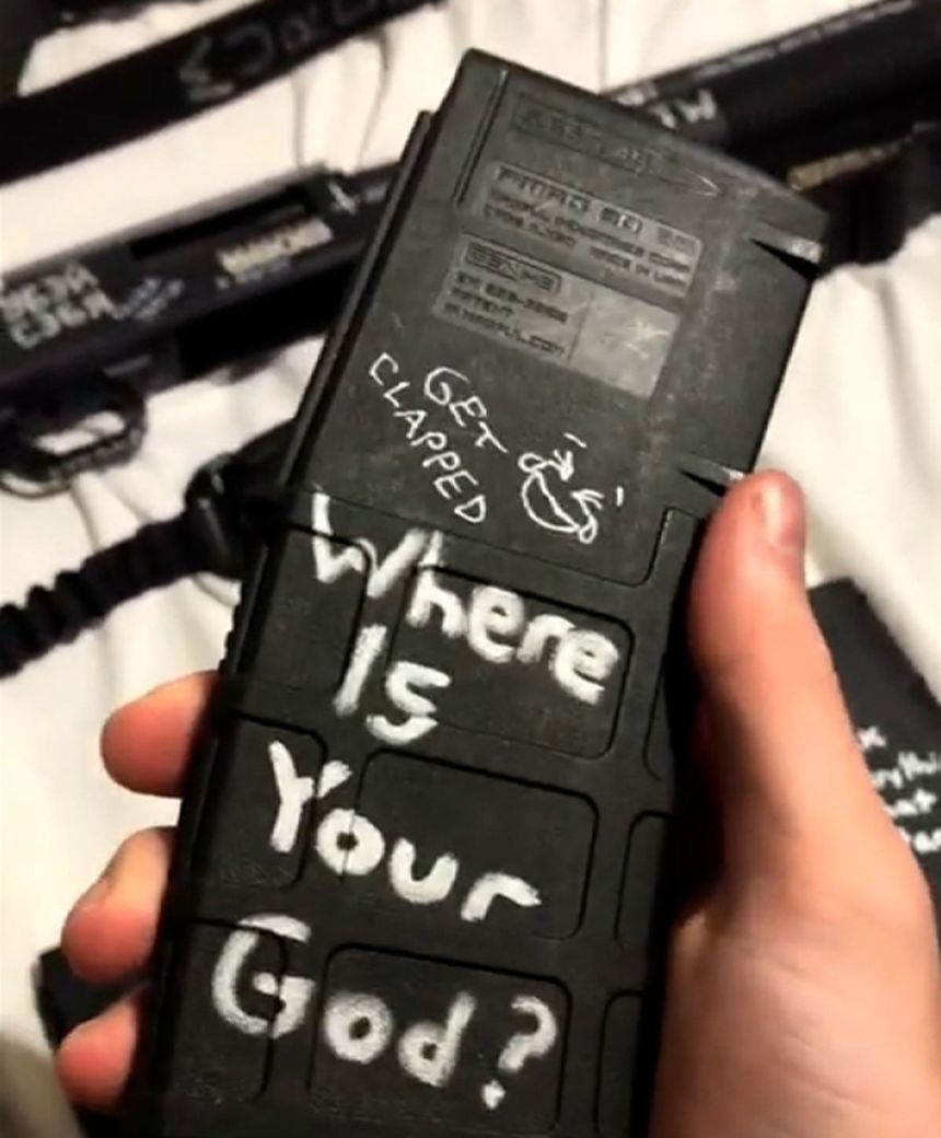 A screengrab of weapons from a YouTube video Westman uploaded before the shooting on Wednesday.