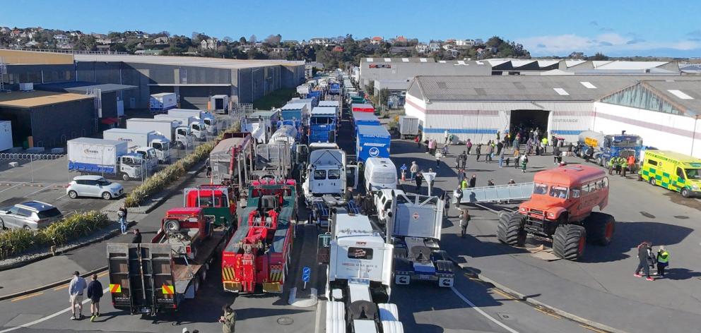 The trucks began their journey in Midland St. PHOTO: GREGOR RICHARDSON