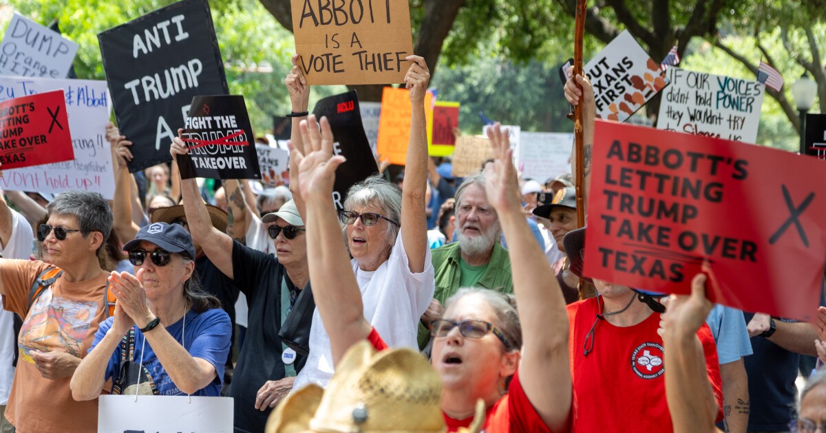 Thousands rally at Texas Capitol against Republican-backed congressional redistricting plan