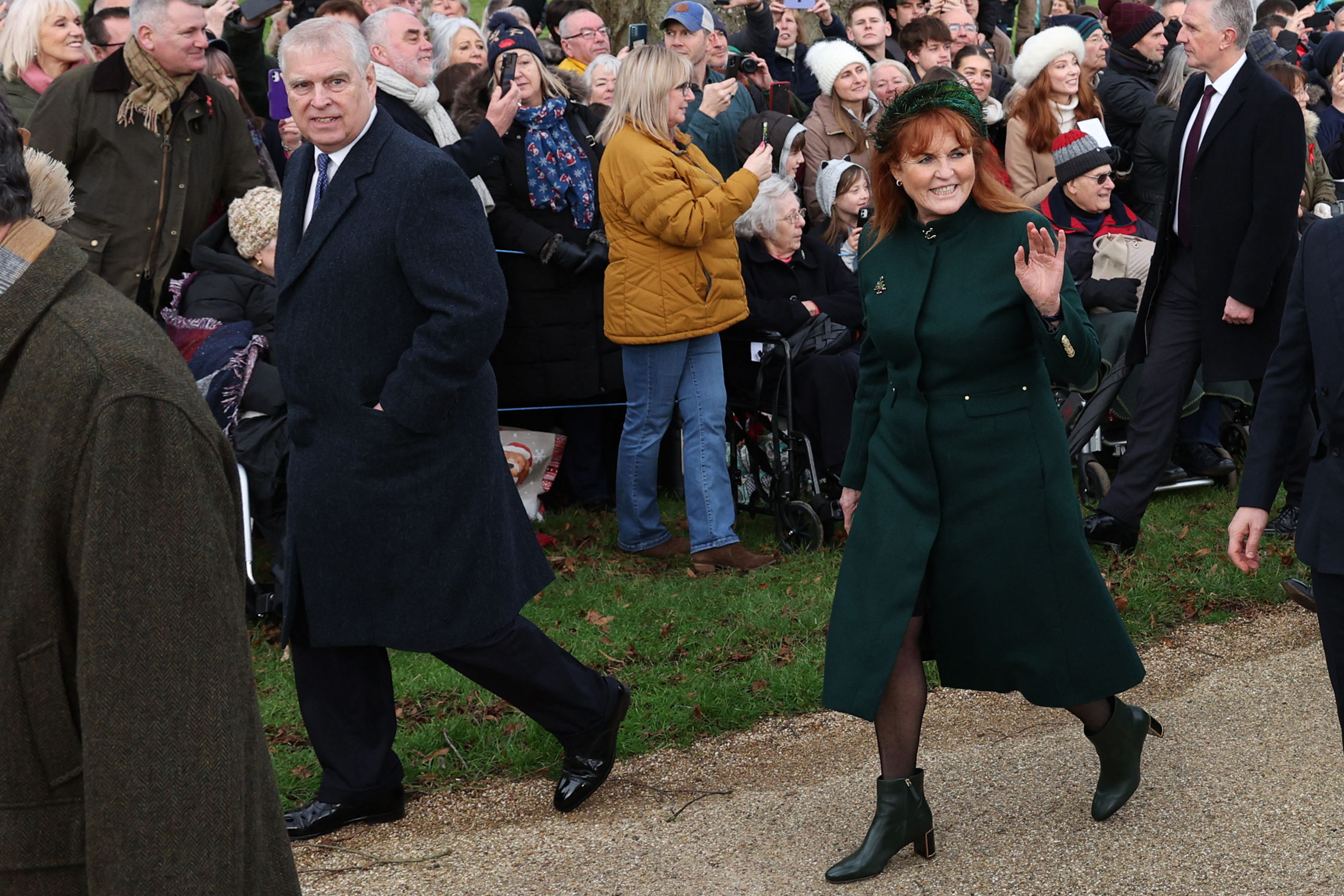 Prince Andrew and Sarah, Duchess of York, arrive at St Mary Magdalene Church.
