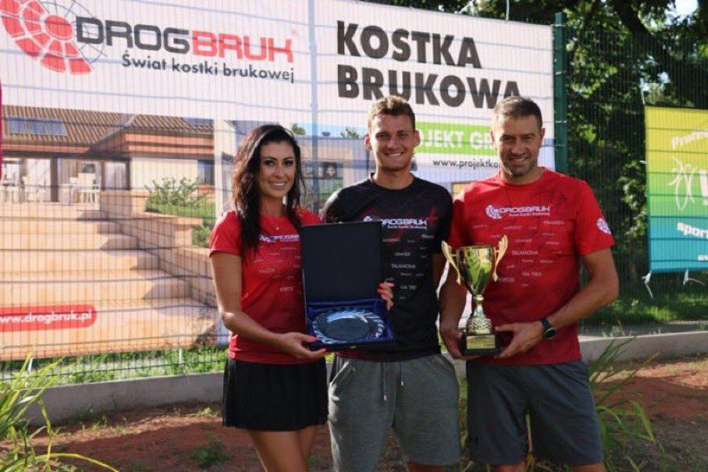 Piotr Szczerej and his wife, CEO of Drogbruk, from Poland, at an awards ceremony.