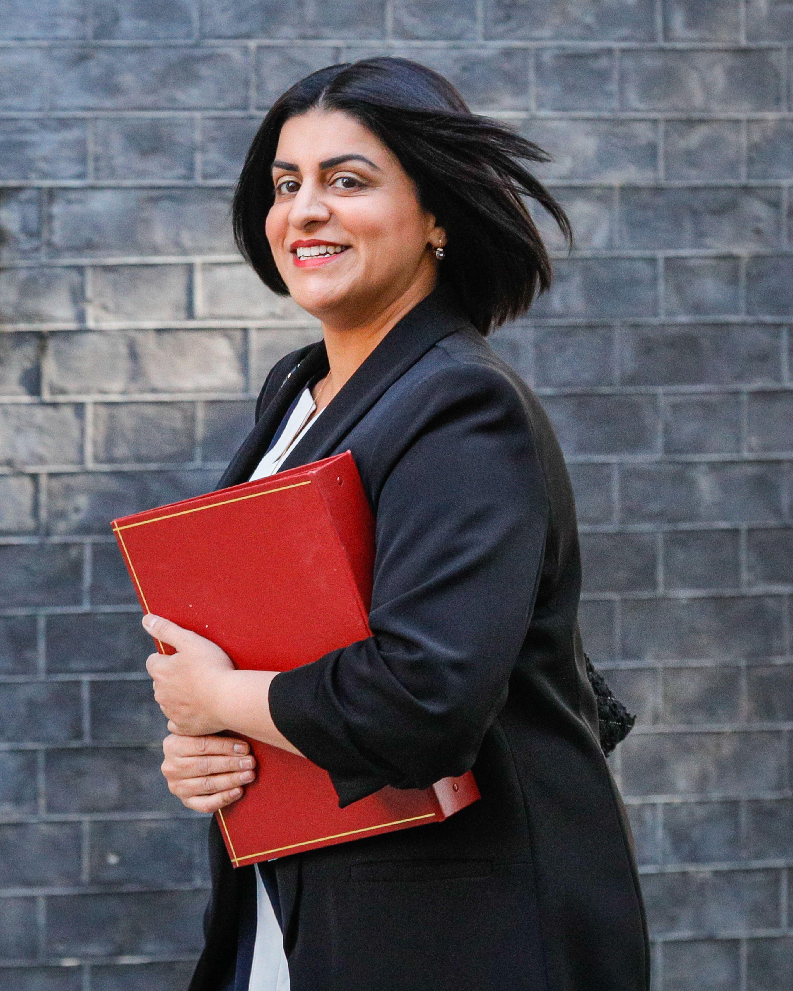Shabana Mahmood, Home Secretary and MP for Birmingham Ladywood, attending the first government cabinet meeting after a reshuffle in Downing Street.