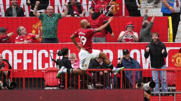 Manchester United's Bryan Mbeumo after scoring against Burnley in Premier League, August 2025