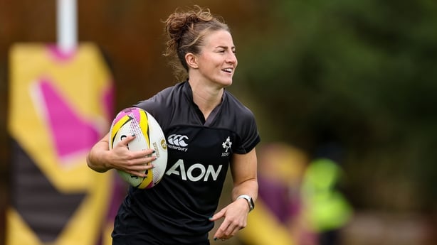 21 August 2025; Emily Lane during an Ireland Women's Rugby squad training session at Towcestrians Sports Club in Towcester, England. Photo by Harry Murphy/Sportsfile