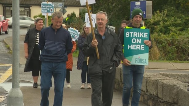 Protesters at Gorey Community School