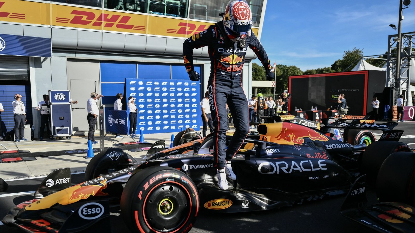 Verstappen takes pole position with track-record lap