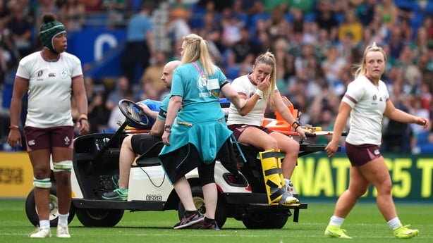 Ireland's Stacey Flood leaves the field