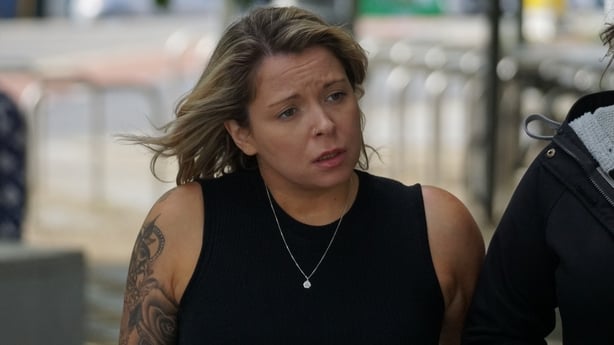 Emma Parks is pictured arriving at court to given evidence against Garda Supt Gavin O'Reilly