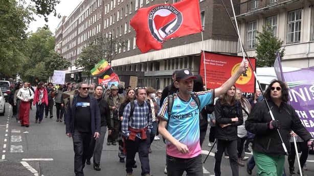 Activists take part in the March Against Fascism