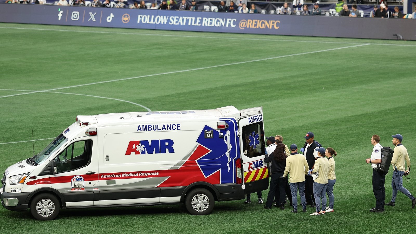 US player DeMelo 'stable' after collapsing on pitch