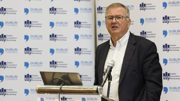 Guest speaker Cormac O'Rourke addressing The Dublin Economics Workshop in Wexford