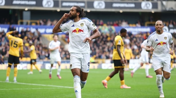 Dominic Calvert-Lewin of Leeds after scoring against Wolves - Premier League, September 2025