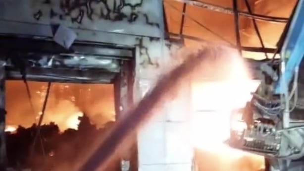 Dublin Fire Brigade on the scene of a fire in Park West Dublin