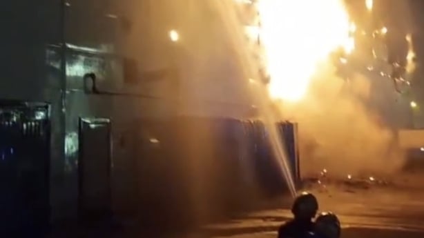 Dublin Fire Brigade on the scene of a fire in Park West Dublin