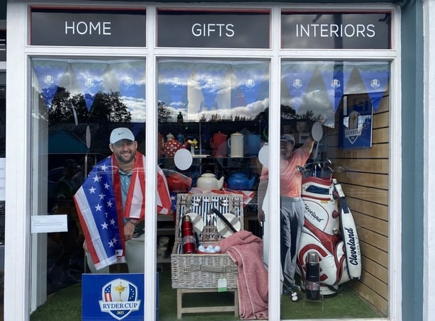 Ryder Cup merchandise in a shop window