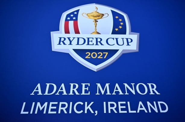 A general view of signage for the 2027 Ryder Cup