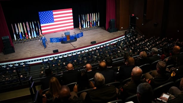 Pete Hegseth speaks at an event in Washington