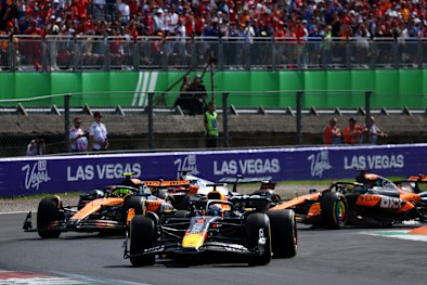 Max Verstappen leads Italian Grand Prix. 