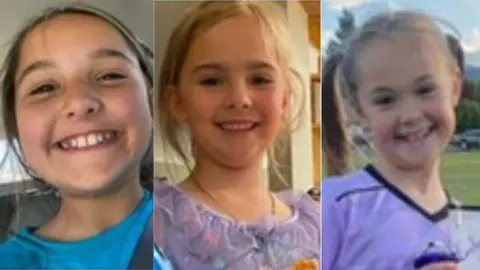 Wenatchee Police Department A composite image showing thethree young girls - Paityn, Evelyn and Olivia - smiling