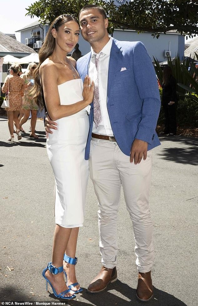 Lichaa, pictured with his wife Jennifer, retired from rugby league after 113 NRL games, including stints with Cronulla, Canterbury, and five Lebanon Tests.