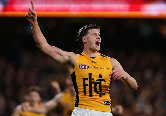 Hoping for a recall: Hawks forward Mitch Lewis.