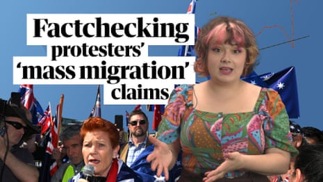 Factchecking protesters' claims of 'mass migration' into Australia – video