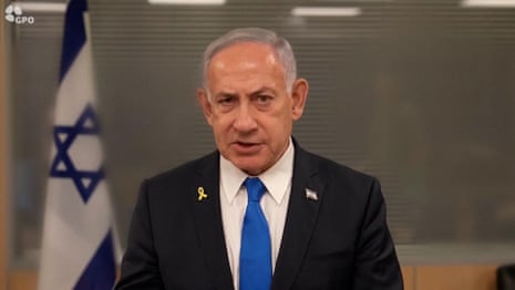 Netanyahu tells Gaza City residents to leave as Israeli forces prepare for ground manoeuvre – video