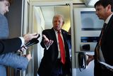 thumbnail: US president Donald Trump speaks to reporters aboard Air Force One on his way to a state visit in Britain (REUTERS/Kevin Lamarque)
