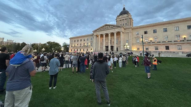 Charlie Kirk called martyr at Winnipeg vigil for slain U.S. conservative activist