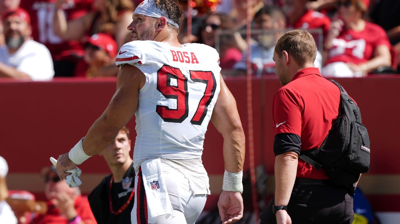 49ers DE Nick Bosa suffers knee injury, to get more tests
