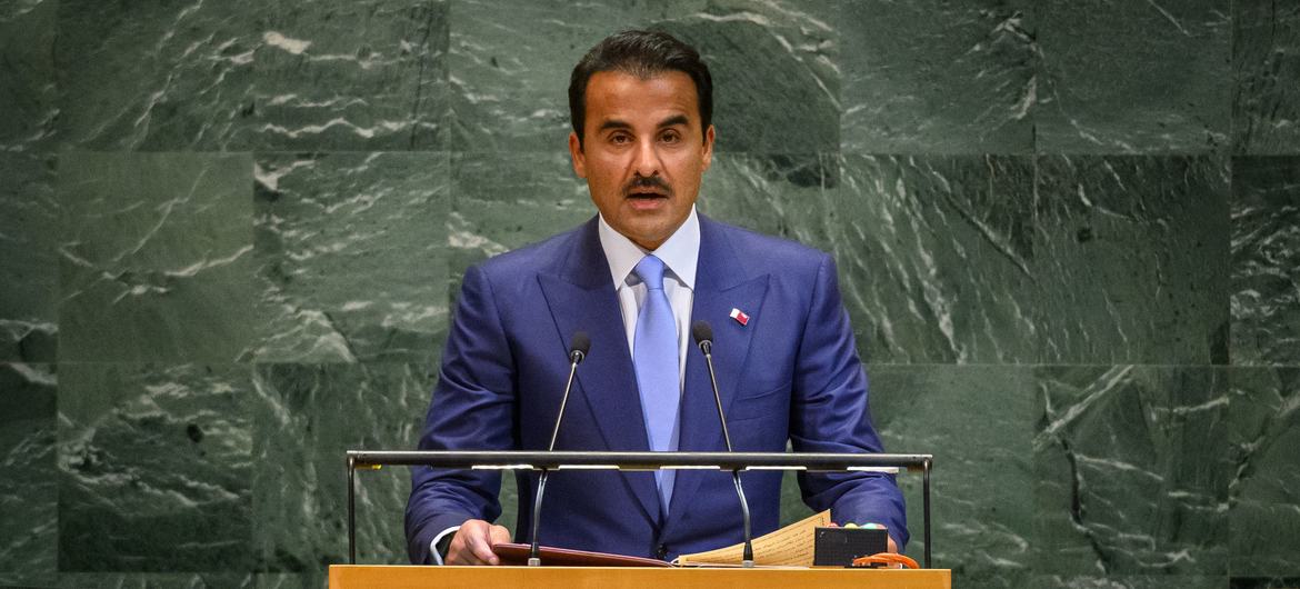 Sheikh Tamim bin Hamad Al Thani, Amir of the State of Qatar, addresses the general debate of the General Assembly’s 80th session.