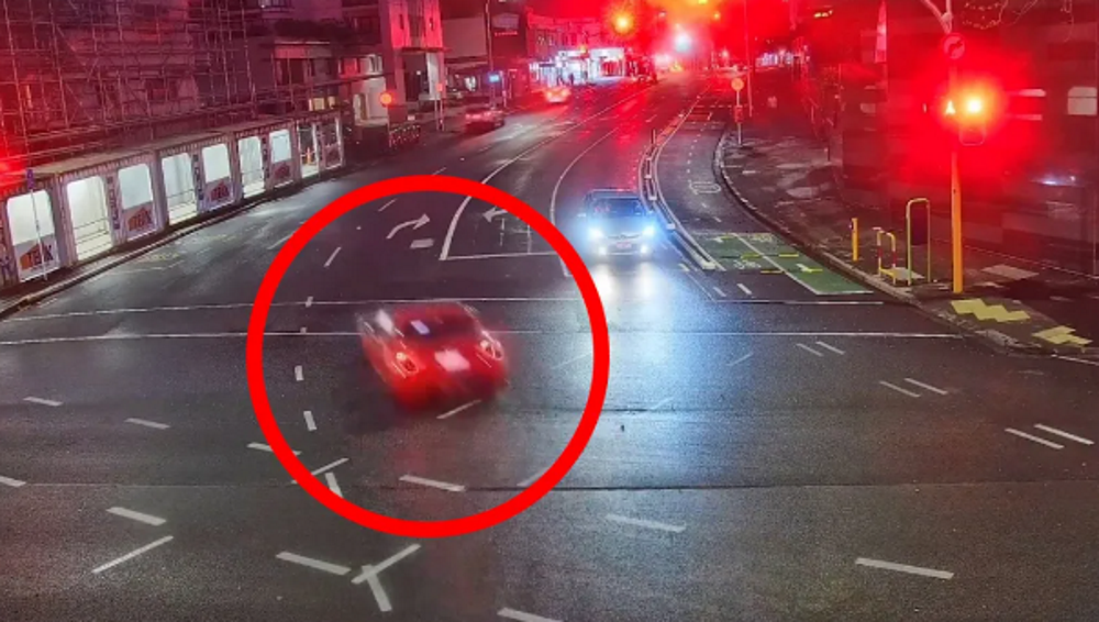 Speeding driver narrowly misses pedestrian