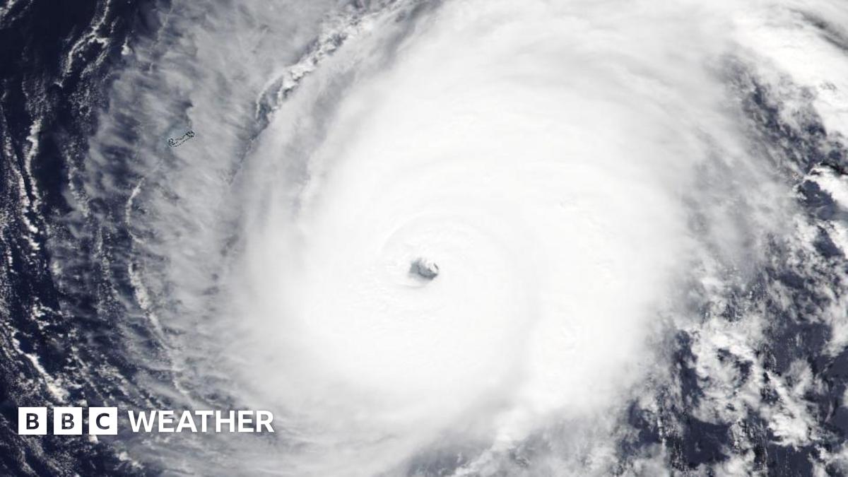 A satellite picture of hurricane Gabrielle as it rapidly intensified.