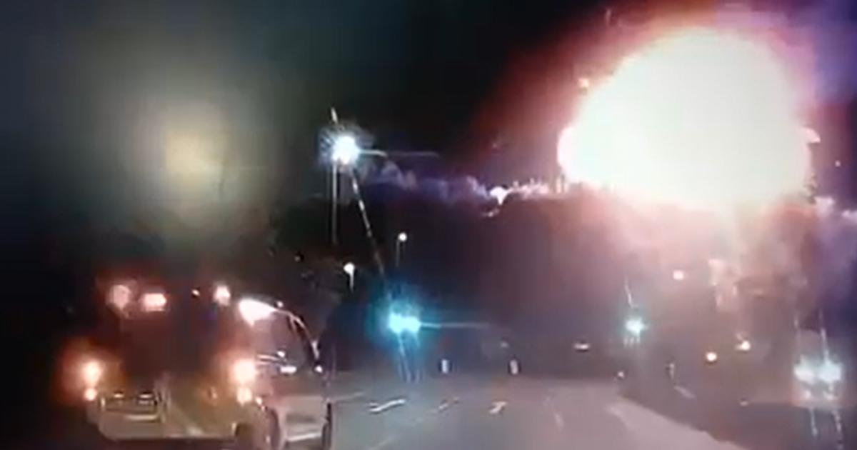 Watch dashcam footage of huge explosion in Swindon
