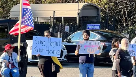 Courtesy Deepak Ahluwalia Harjit Kaur's supporters held a protest in California last week
