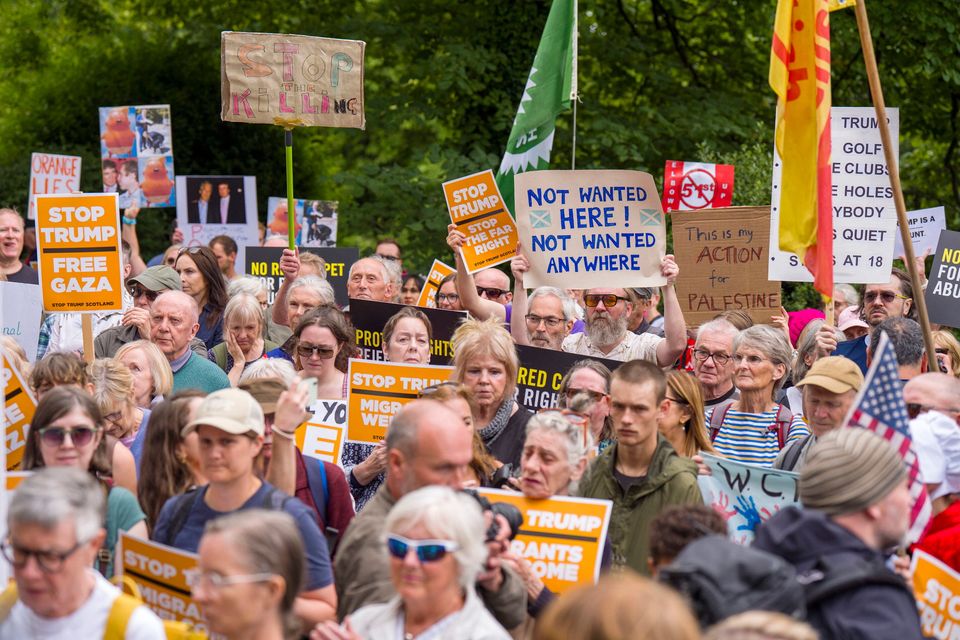 File photo dated 16/09/25 of  a Stop Trump Scotland protest outside the US Consulate in Edinburgh, during President Donald Trump's five-day private trip to the country. Jane Barlow/PA Wire