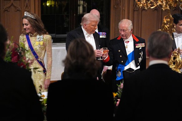King Charles toasts Donald Trump.